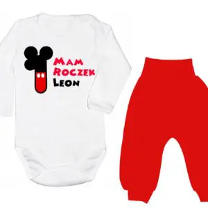 Komplet dziecięcy zestaw body i spodnie 1-ka MICKEY
