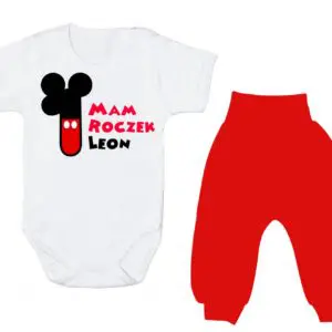 Komplet dziecięcy zestaw body i spodnie 1-ka MICKEY