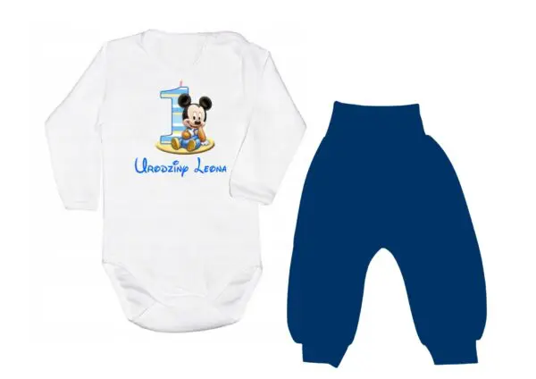 Komplet dziecięcy zestaw body i spodnie 1-ka MICKEY