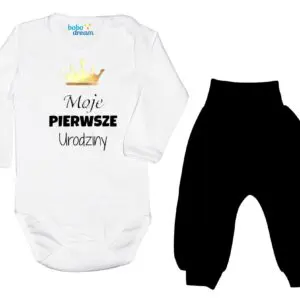 Komplet dziecięcy zestaw body i spodnie MOJE 1-WSZE URODZINY