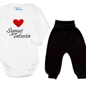 Komplet dziecięcy zestaw niemowlęcy body i spodnie SYNUŚ TATUSIA