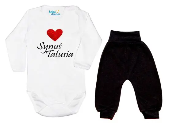 Komplet dziecięcy zestaw niemowlęcy body i spodnie SYNUŚ TATUSIA