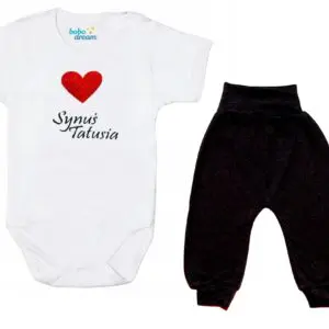 Komplet dziecięcy zestaw niemowlęcy body i spodnie SYNUŚ TATUSIA