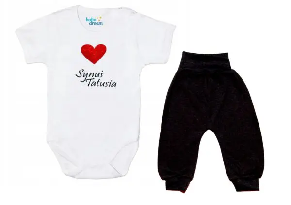 Komplet dziecięcy zestaw niemowlęcy body i spodnie SYNUŚ TATUSIA