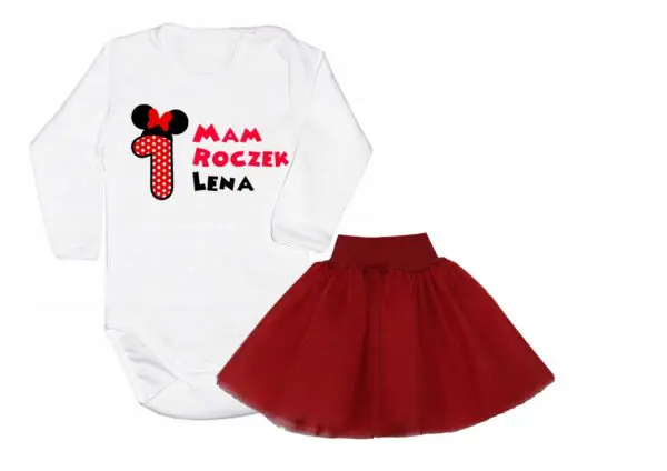 Komplet dziecięcy zestaw body i spódniczka 1-ka MINNIE