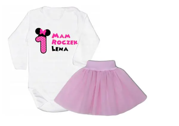 Komplet dziecięcy zestaw body i spódniczka 1-ka MINNIE