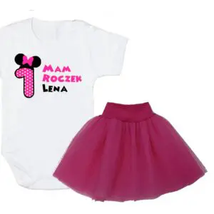 Komplet dziecięcy zestaw body i spódniczka 1-ka MINNIE