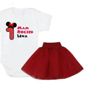 Komplet dziecięcy zestaw body i spódniczka 1-ka MINNIE