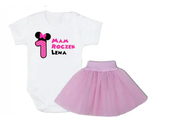 Komplet dziecięcy zestaw body i spódniczka 1-ka MINNIE