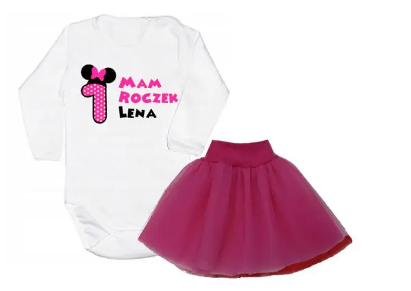 Komplet dziecięcy zestaw body i spódniczka 1-ka MINNIE