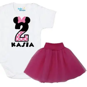 Komplet dziecięcy zestaw body i spódniczka 2-ka MINNIE