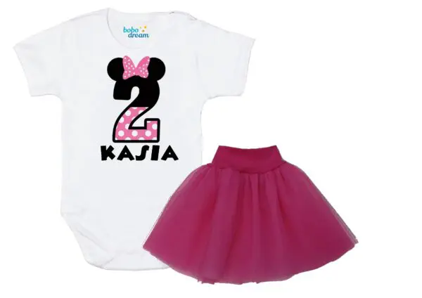 Komplet dziecięcy zestaw body i spódniczka 2-ka MINNIE