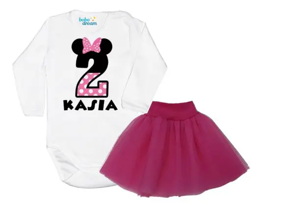Komplet dziecięcy zestaw body i spódniczka 2-ka MINNIE