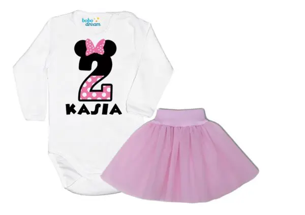 Komplet dziecięcy zestaw body i spódniczka 2-ka MINNIE