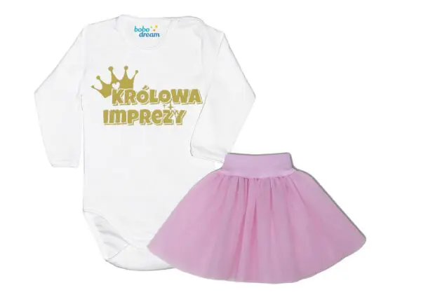 Komplet dziecięcy zestaw body i spódniczka KRÓLOWA IMPREZY