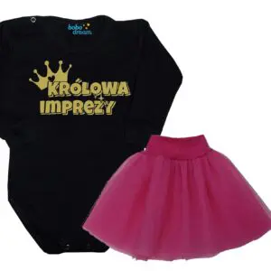 Komplet dziecięcy zestaw body i spódniczka KRÓLOWA IMPREZY