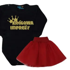 Komplet dziecięcy zestaw body i spódniczka KRÓLOWA IMPREZY