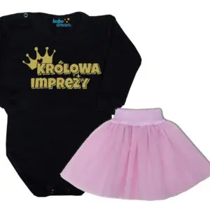 Komplet dziecięcy zestaw body i spódniczka KRÓLOWA IMPREZY