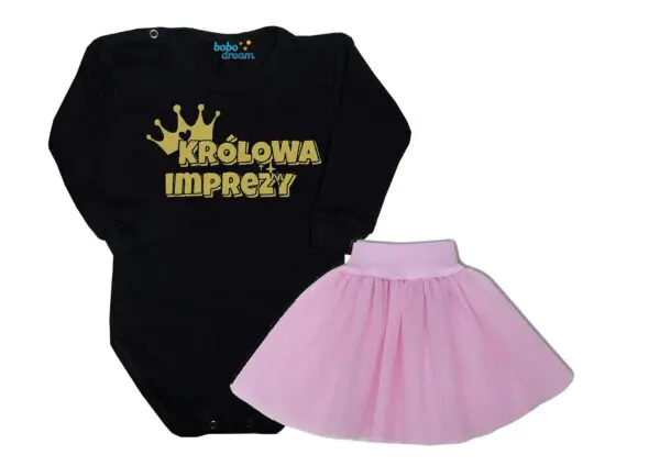 Komplet dziecięcy zestaw body i spódniczka KRÓLOWA IMPREZY