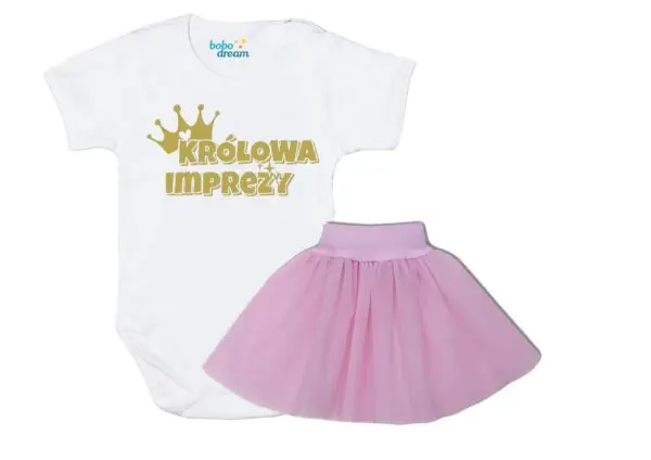 Komplet dziecięcy zestaw body i spódniczka KRÓLOWA IMPREZY