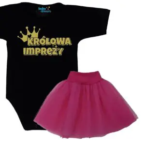 Komplet dziecięcy zestaw body i spódniczka KRÓLOWA IMPREZY