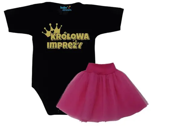 Komplet dziecięcy zestaw body i spódniczka KRÓLOWA IMPREZY