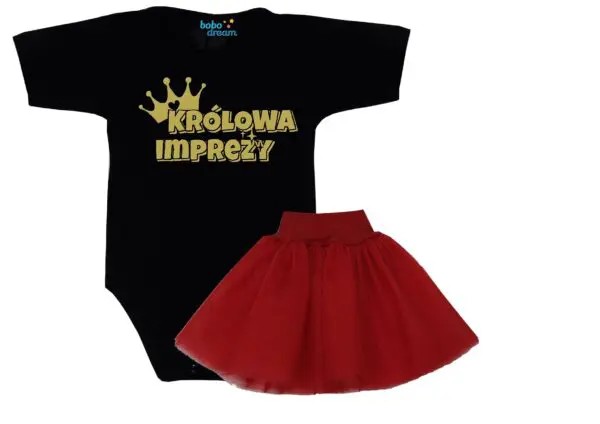 Komplet dziecięcy zestaw body i spódniczka KRÓLOWA IMPREZY