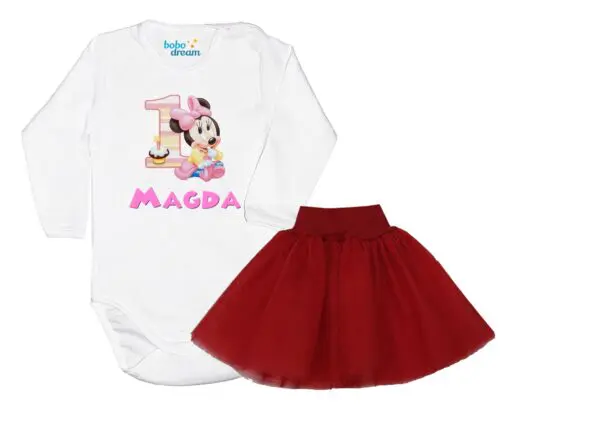 Komplet dziecięcy zestaw body i spódniczka Myszka Minnie