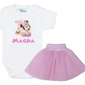 Komplet dziecięcy zestaw body i spódniczka Myszka Minnie