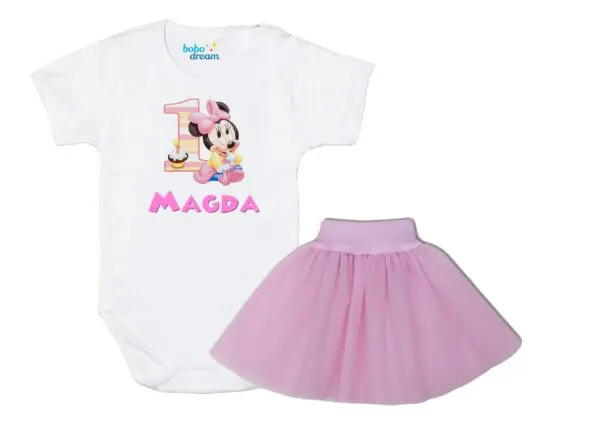 Komplet dziecięcy zestaw body i spódniczka Myszka Minnie