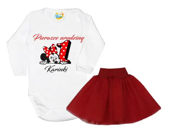 Komplet dziecięcy zestaw body i spódniczka Myszka Minnie