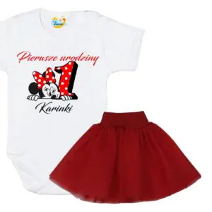 Komplet dziecięcy zestaw body i spódniczka Myszka Minnie