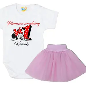 Komplet dziecięcy zestaw body i spódniczka Myszka Minnie