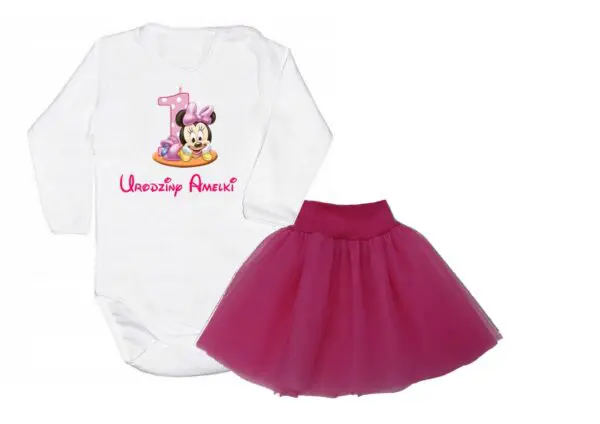 Komplet dziecięcy zestaw body i spódniczka Myszka Minnie