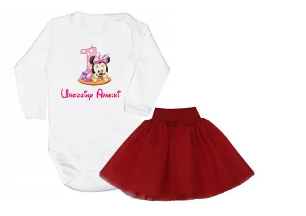 Komplet dziecięcy zestaw body i spódniczka Myszka Minnie