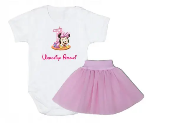 Komplet dziecięcy zestaw body i spódniczka Myszka Minnie