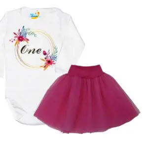 Komplet dziecięcy zestaw body i spódniczka ROCZEK