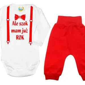 Komplet dziecięcy zestaw niemowlęcy body i spodnie ROCZEK