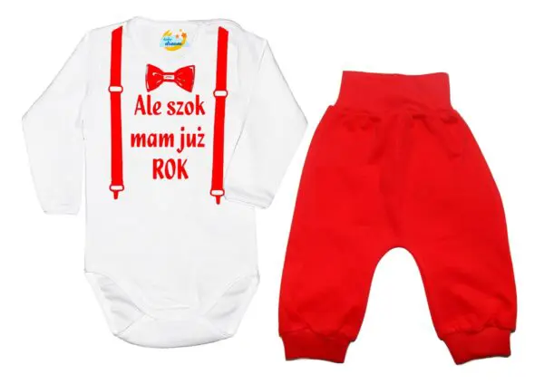 Komplet dziecięcy zestaw niemowlęcy body i spodnie ROCZEK