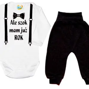 Komplet dziecięcy zestaw niemowlęcy body i spodnie ROCZEK