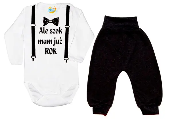 Komplet dziecięcy zestaw niemowlęcy body i spodnie ROCZEK