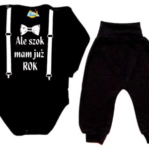 Komplet dziecięcy zestaw niemowlęcy body i spodnie ROCZEK