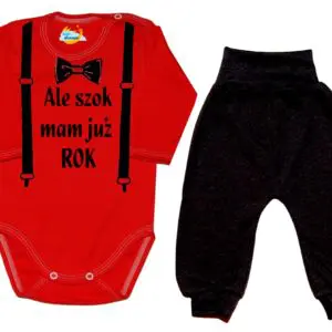 Komplet dziecięcy zestaw niemowlęcy body i spodnie ROCZEK