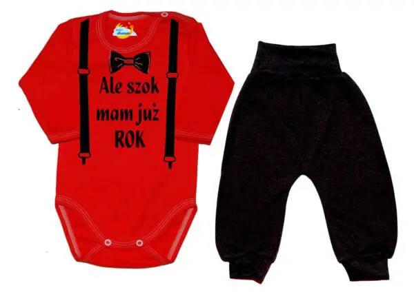Komplet dziecięcy zestaw niemowlęcy body i spodnie ROCZEK