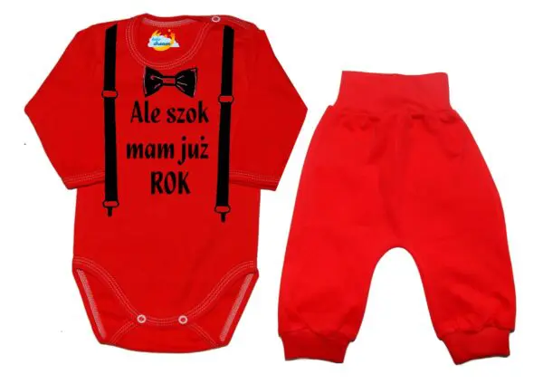 Komplet dziecięcy zestaw niemowlęcy body i spodnie ROCZEK