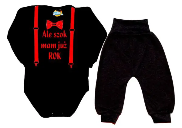 Komplet dziecięcy zestaw niemowlęcy body i spodnie ROCZEK