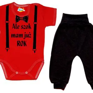 Komplet dziecięcy zestaw niemowlęcy body i spodnie ROCZEK