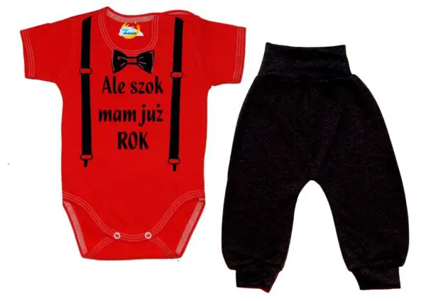 Komplet dziecięcy zestaw niemowlęcy body i spodnie ROCZEK