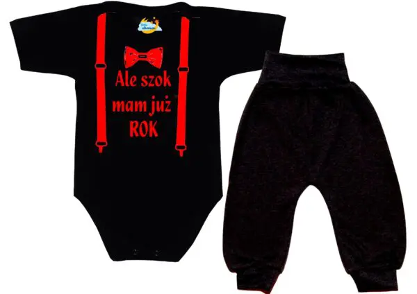 Komplet dziecięcy zestaw niemowlęcy body i spodnie ROCZEK