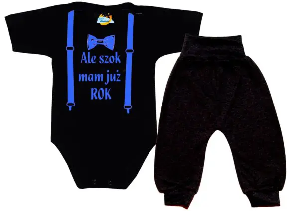 Komplet dziecięcy zestaw niemowlęcy body i spodnie ROCZEK
